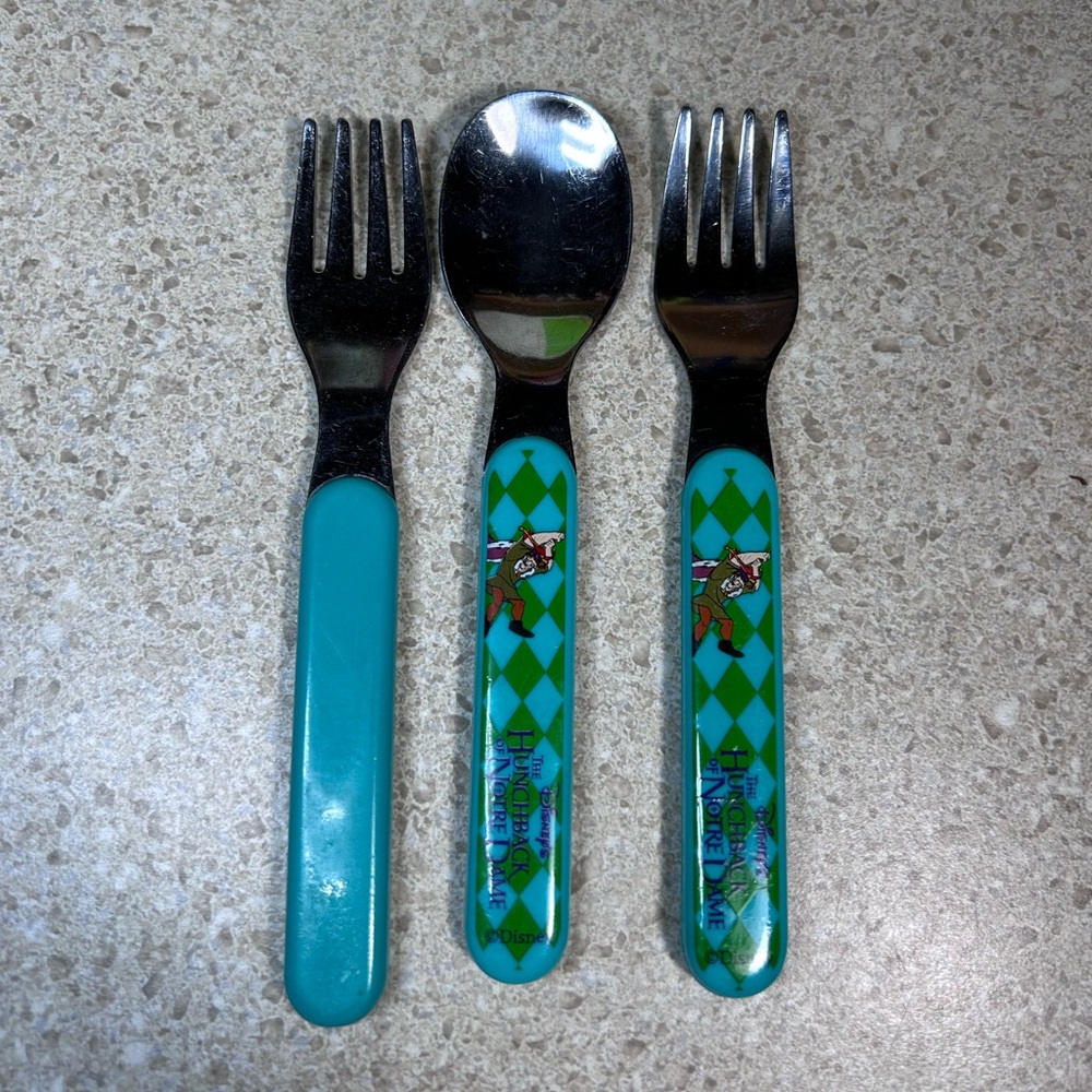 Disney Hunchback of Notre Dame Quasimodo Silverware Spoon + Fork